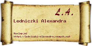 Ledniczki Alexandra névjegykártya